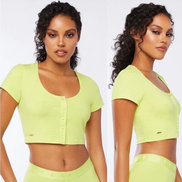 Savage X Fenty Tops - COPY - Savage Fenty bright yellow cropped top. Sz L